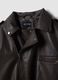 Giacca marrone biker in misto viscosa_5