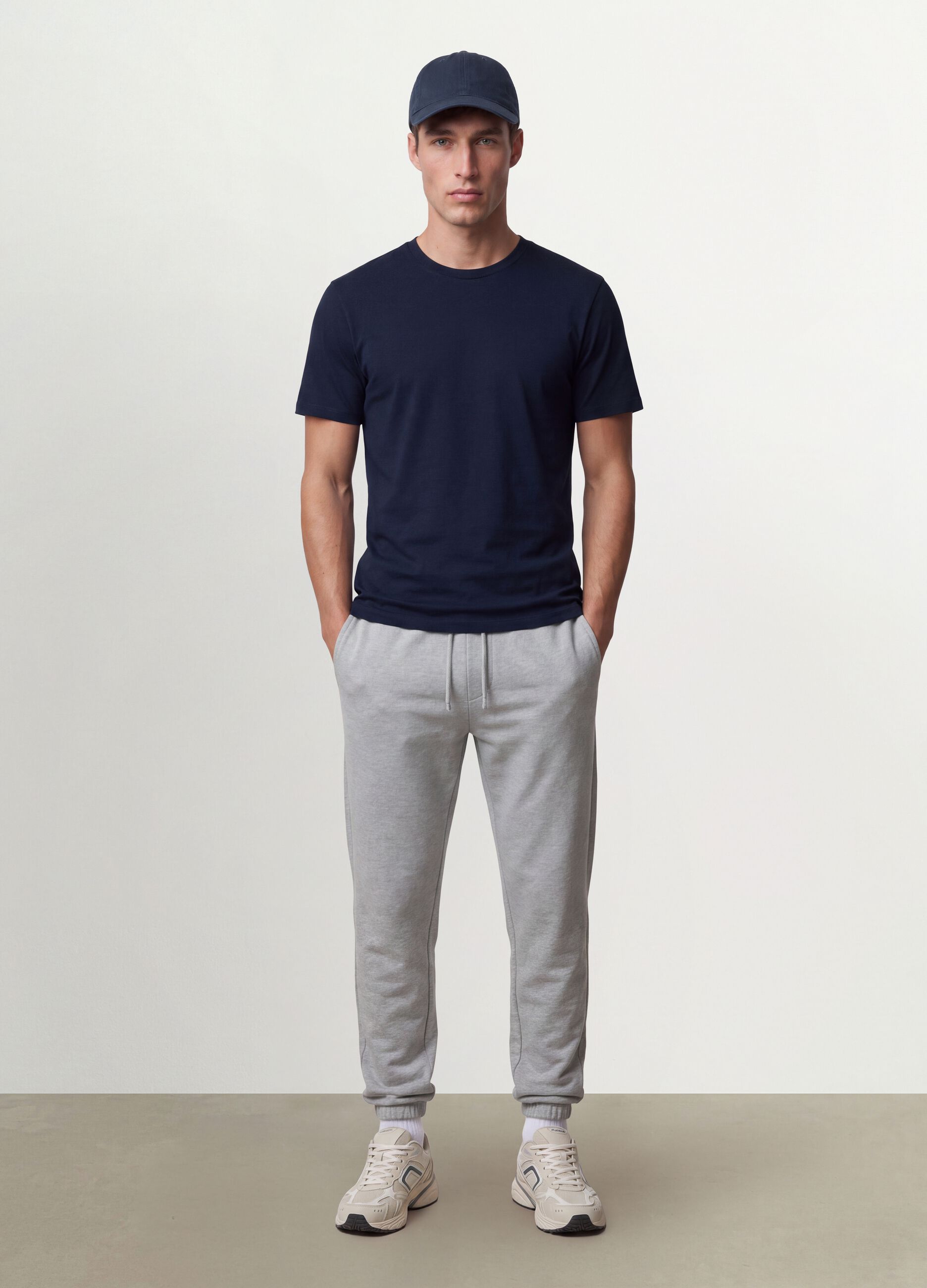 Men&rsquo;s blue organic cotton slim-fit short-sleeve T-shirt