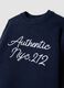 Maglione blu navy girocollo con ricamo lettering_2