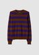 Purple pure wool striped crew-neck jumper_4