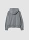 Felpa grigia in puro cotone organico con cappuccio e stampa stella regular fit_2