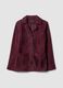 Red genuine leather fringed blazer, regular fit_1