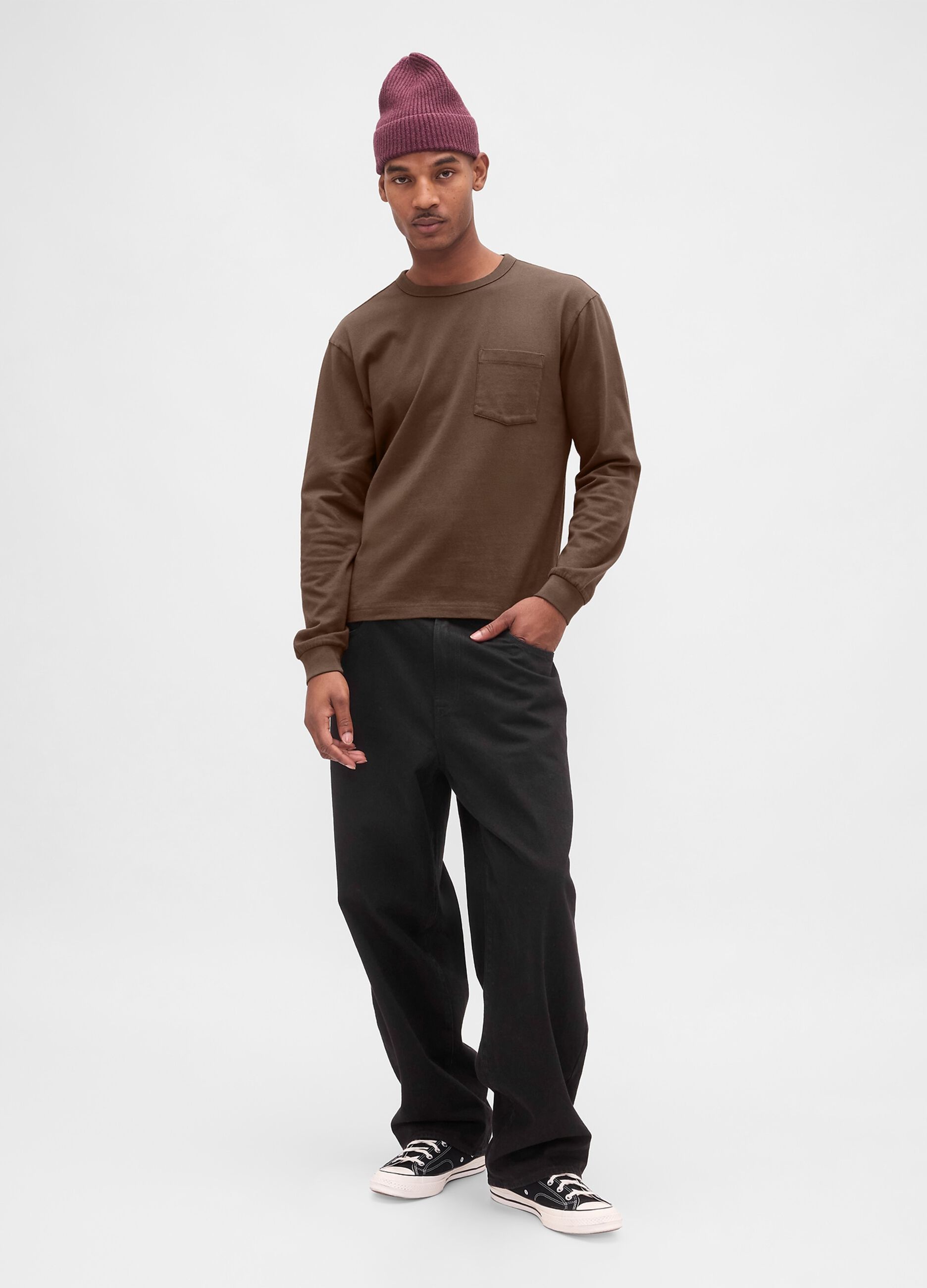 Brown Cotton Long Sleeve Shirt