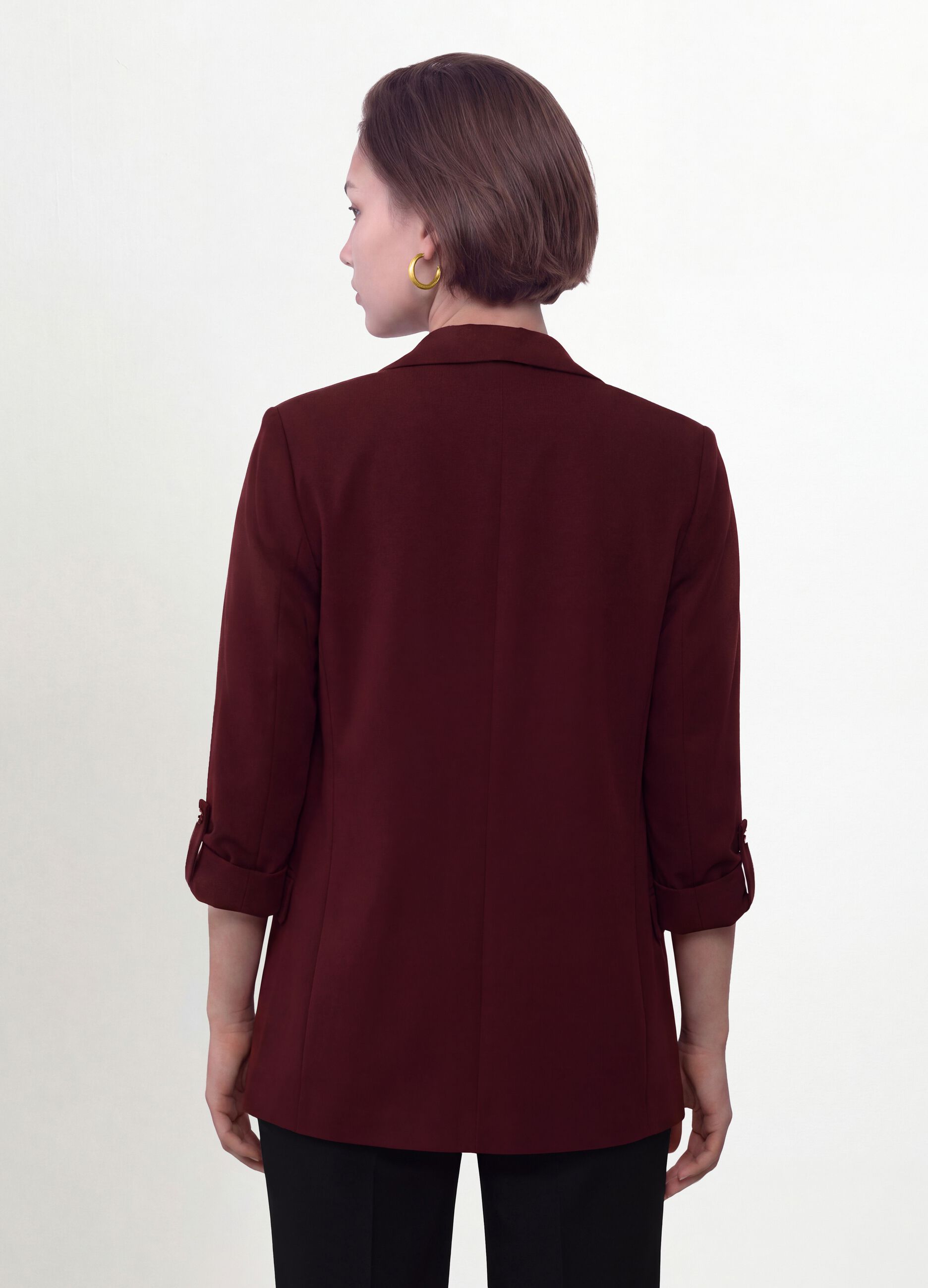 Red regular-fit lined blazer with classic lapels