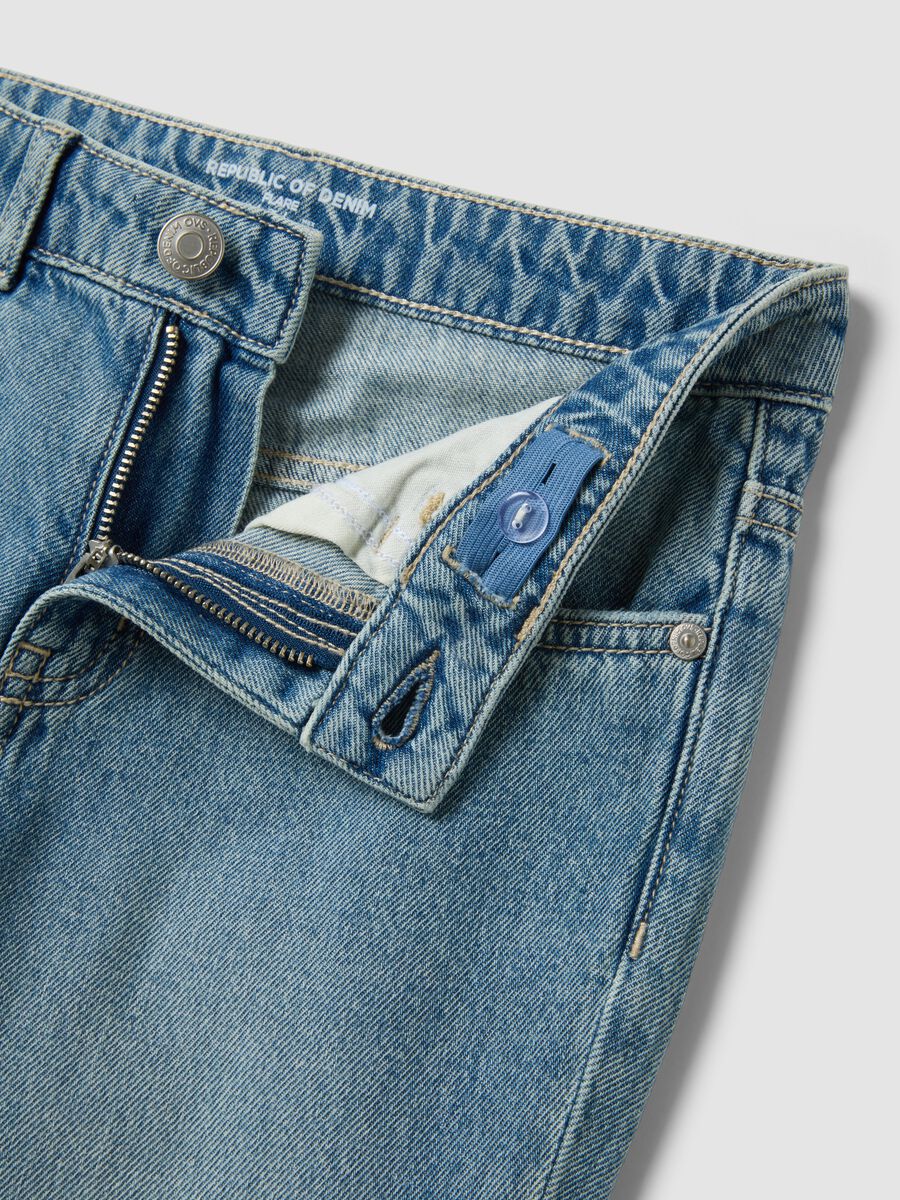 Light blue pure cotton flare jeans_1