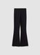 Black flared leggings in stretch viscose Milano stitch_4