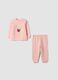 Pink organic cotton crew-neck pyjamas_0