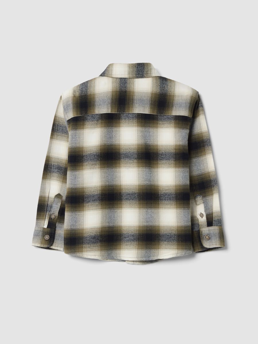 Multicolour checked pure cotton twill oversized shirt_1