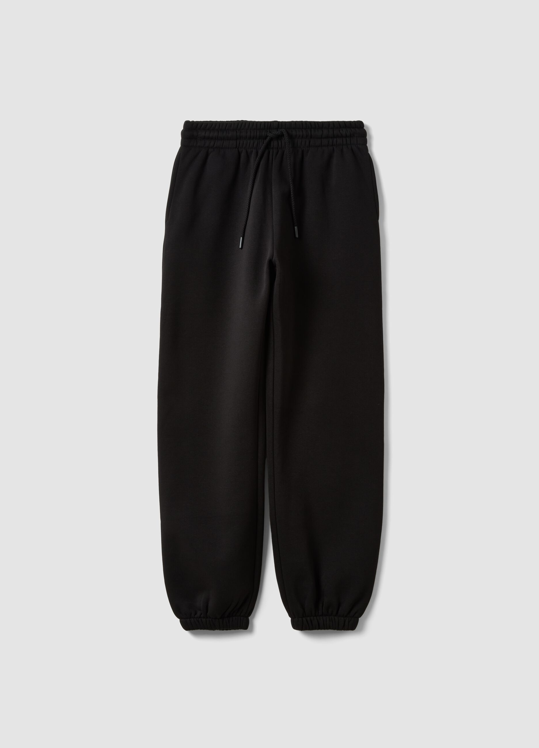 Black cotton-blend joggers with elasticated waist, regular fit