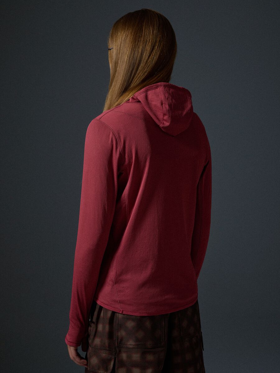Breathable Red Hooded T-Shirt ALTAVIA WITH DEBORAH COMPAGNONI_3