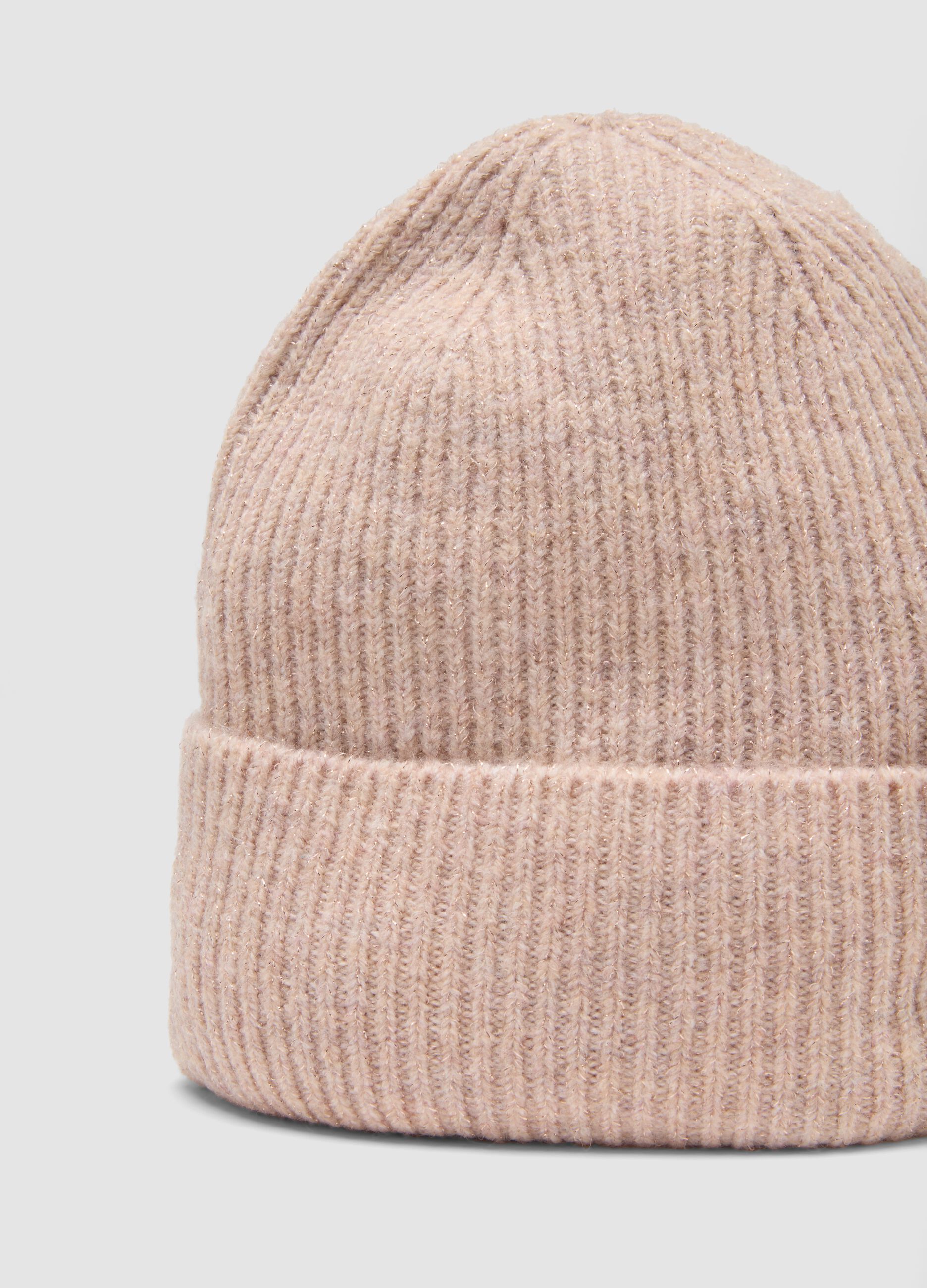 Pink ribbed stretch-wool beanie