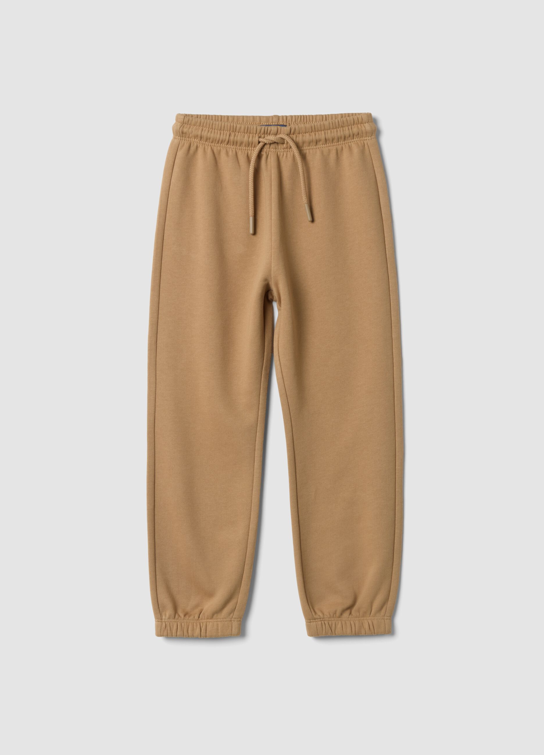Pantaloni jogger marroni in puro cotone organico
