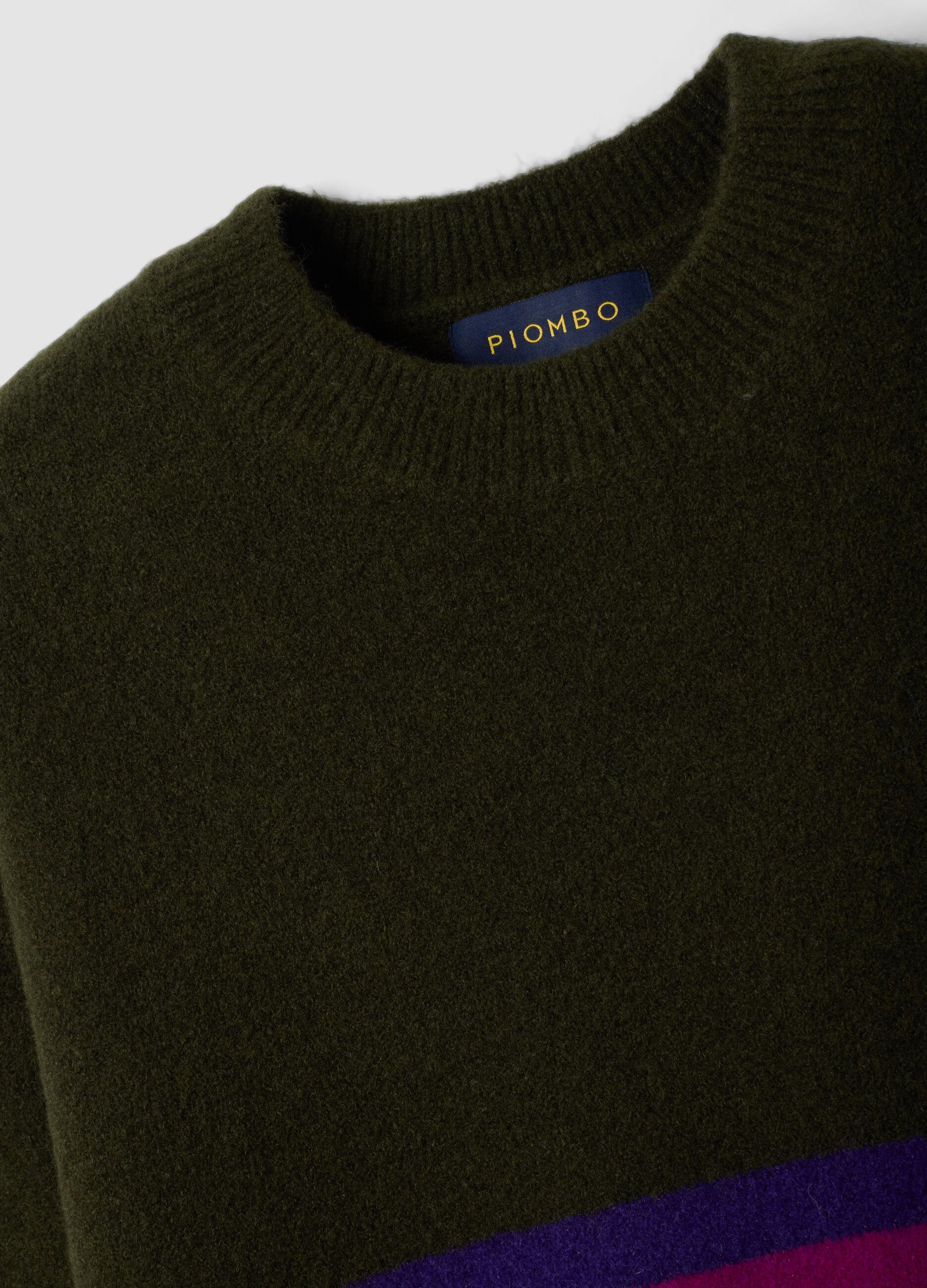 Oversized multicolour striped stretch-wool crew-neck jumper