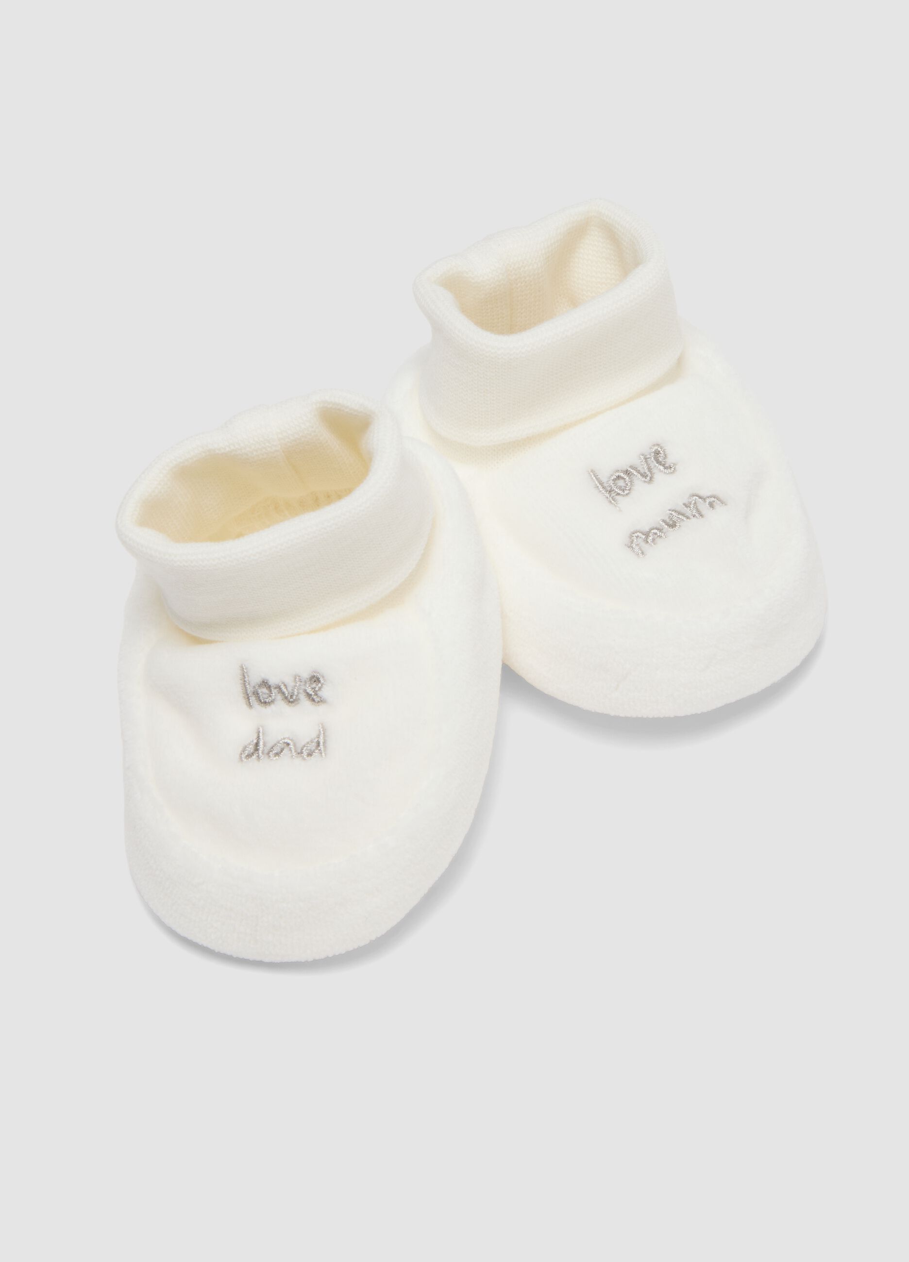 White set with hat and booties in pure organic cotton