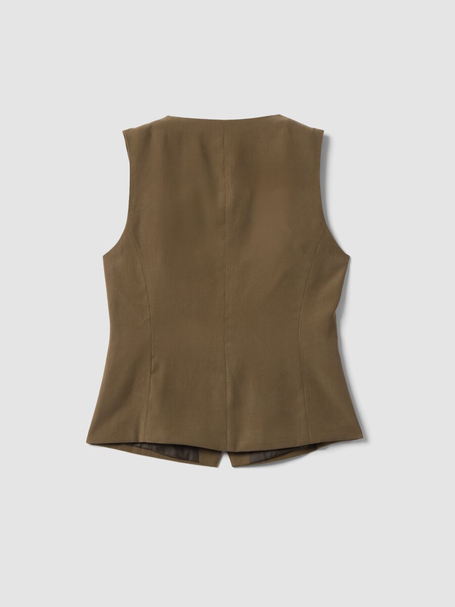 Green slim-fit viscose-blend waistcoat_5