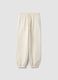 White cotton-blend joggers with elasticated waistband, regular fit_4