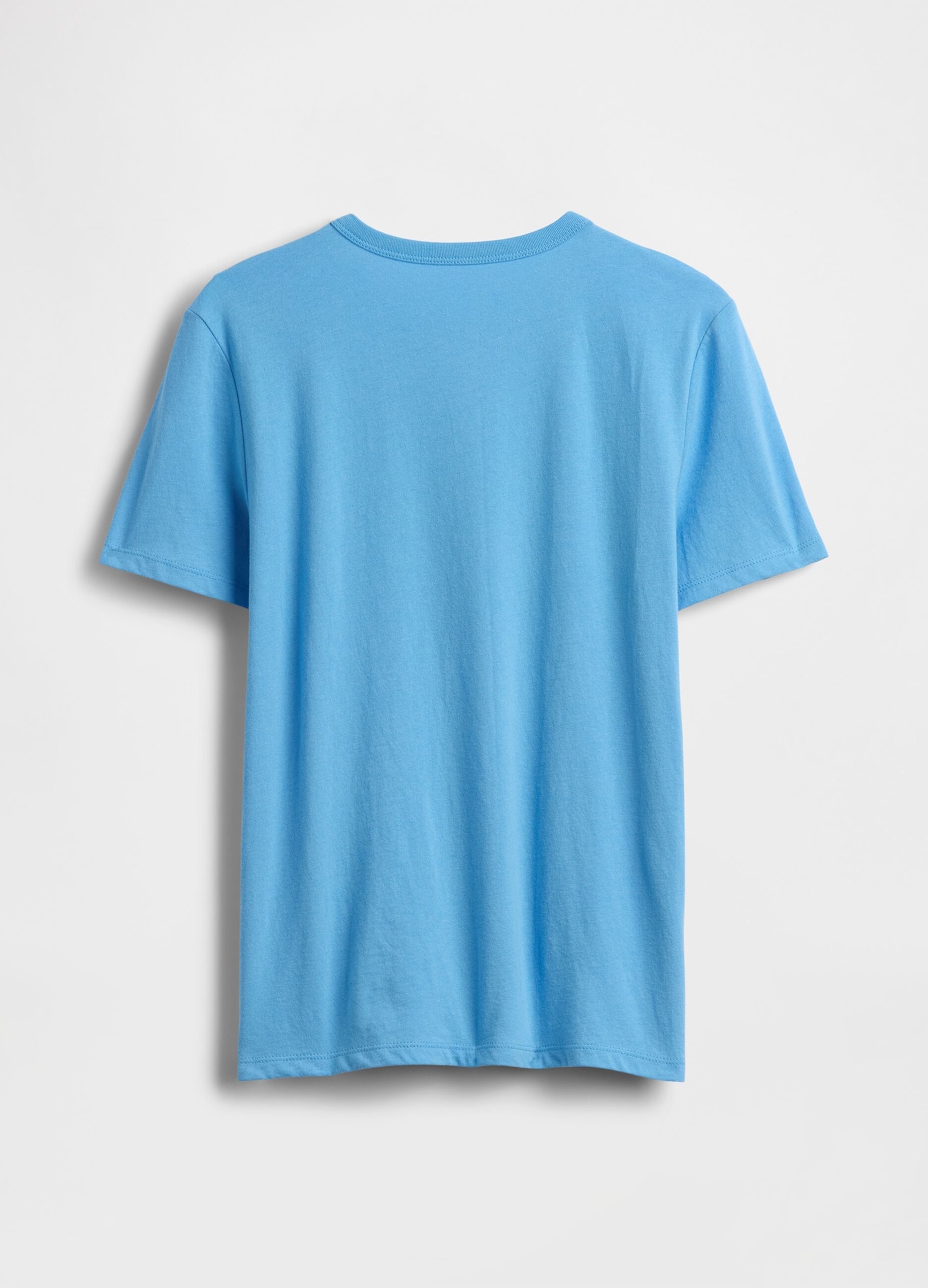 Child's blue pure cotton T-shirt regular fit with logo