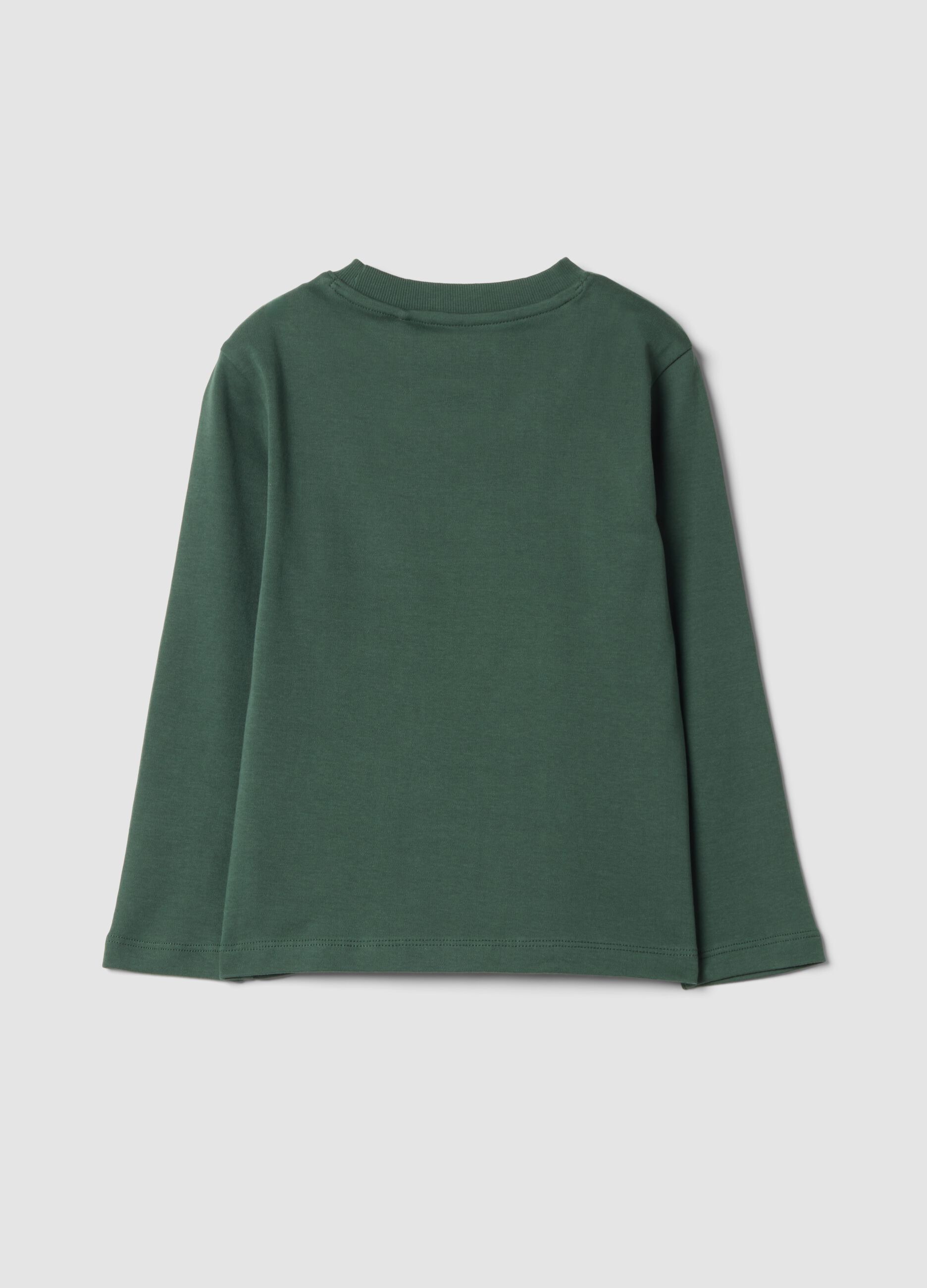T-shirt verde in puro cotone organico con girocollo