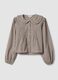 Brown checked cotton-blend poplin shirt_0