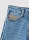 Light blue wide-leg pure cotton jeans_3