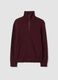 Maglia rossa Half zip in misto cotone e lana_4