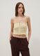 Yellow pure cotton tank top with ruched finish_2
