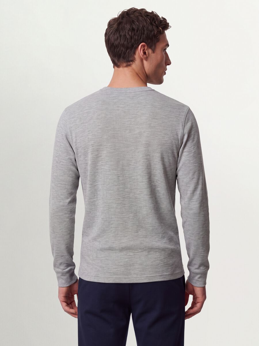 Grey honeycomb viscose-blend T-shirt, regular fit_2