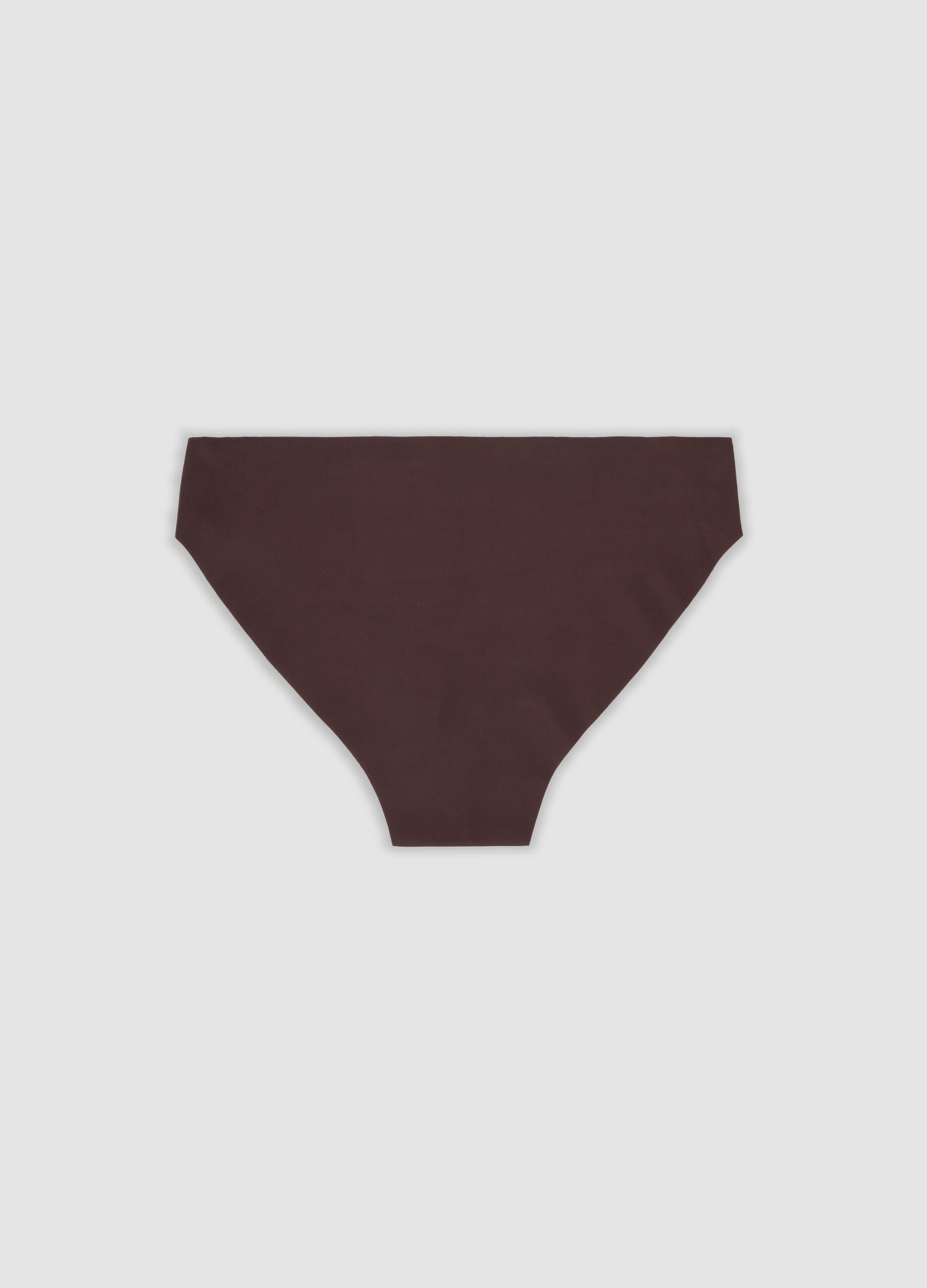 Brown stretch microfibre briefs