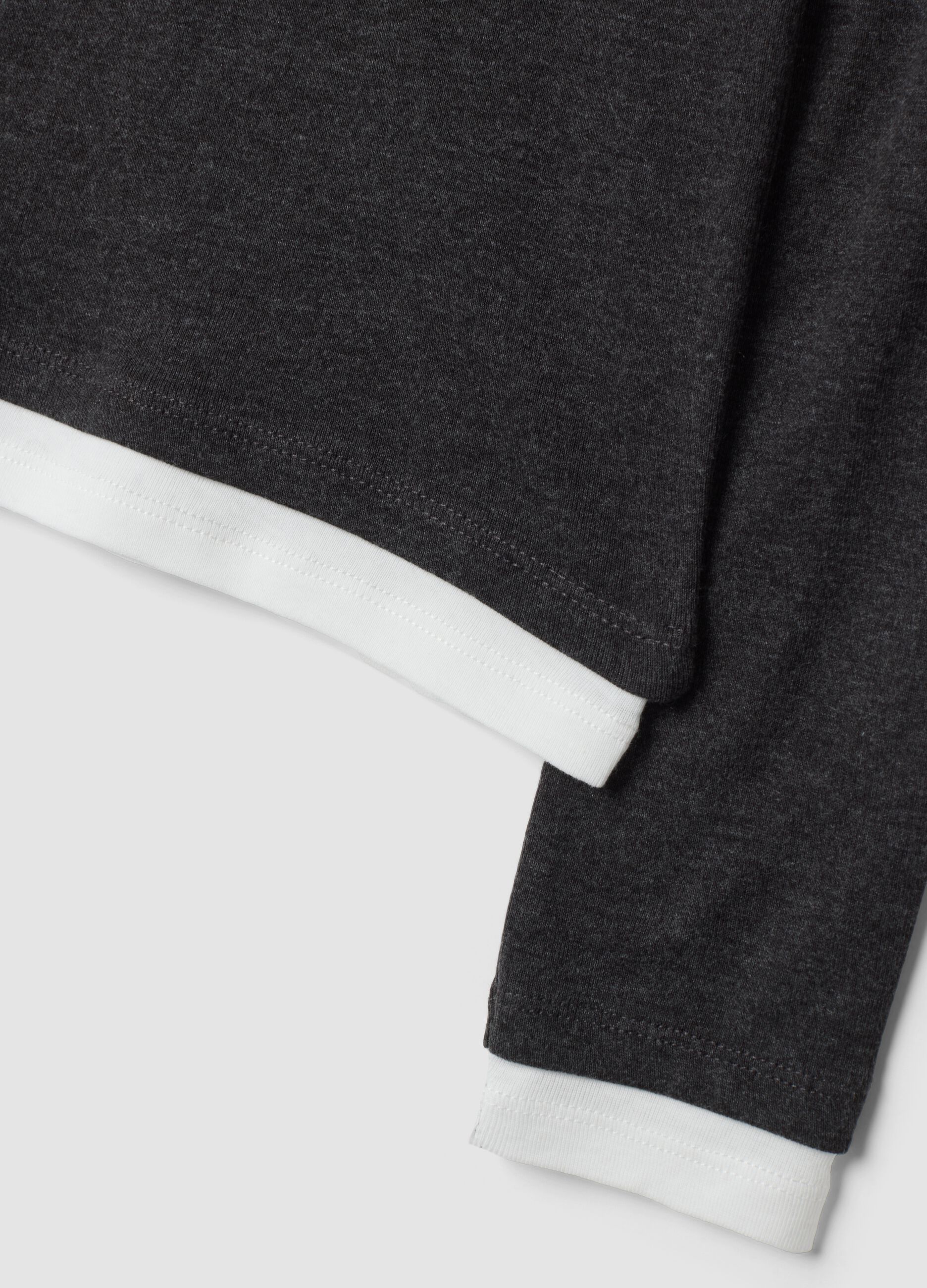 Grey cotton-blend crew-neck T-shirt