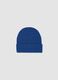 Blue jersey knit beanie with turn-up_0