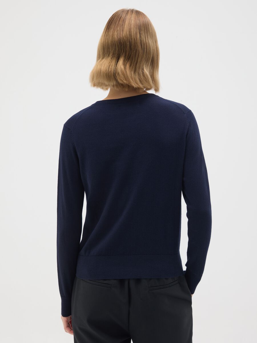 Blue pure cotton cardigan regular fit_2