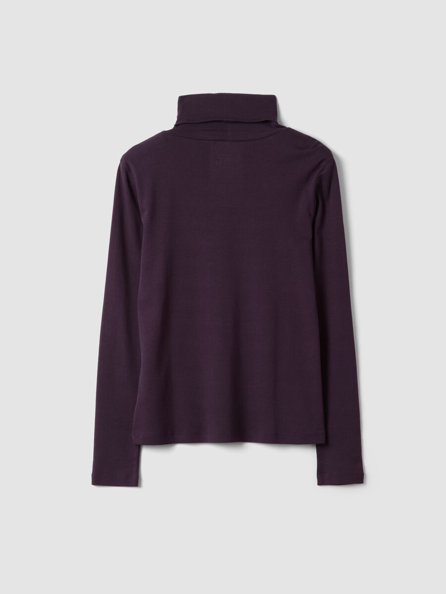 Purple pure cotton long-sleeve crew-neck top_6