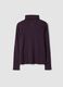 Purple pure cotton long-sleeve crew-neck top_6