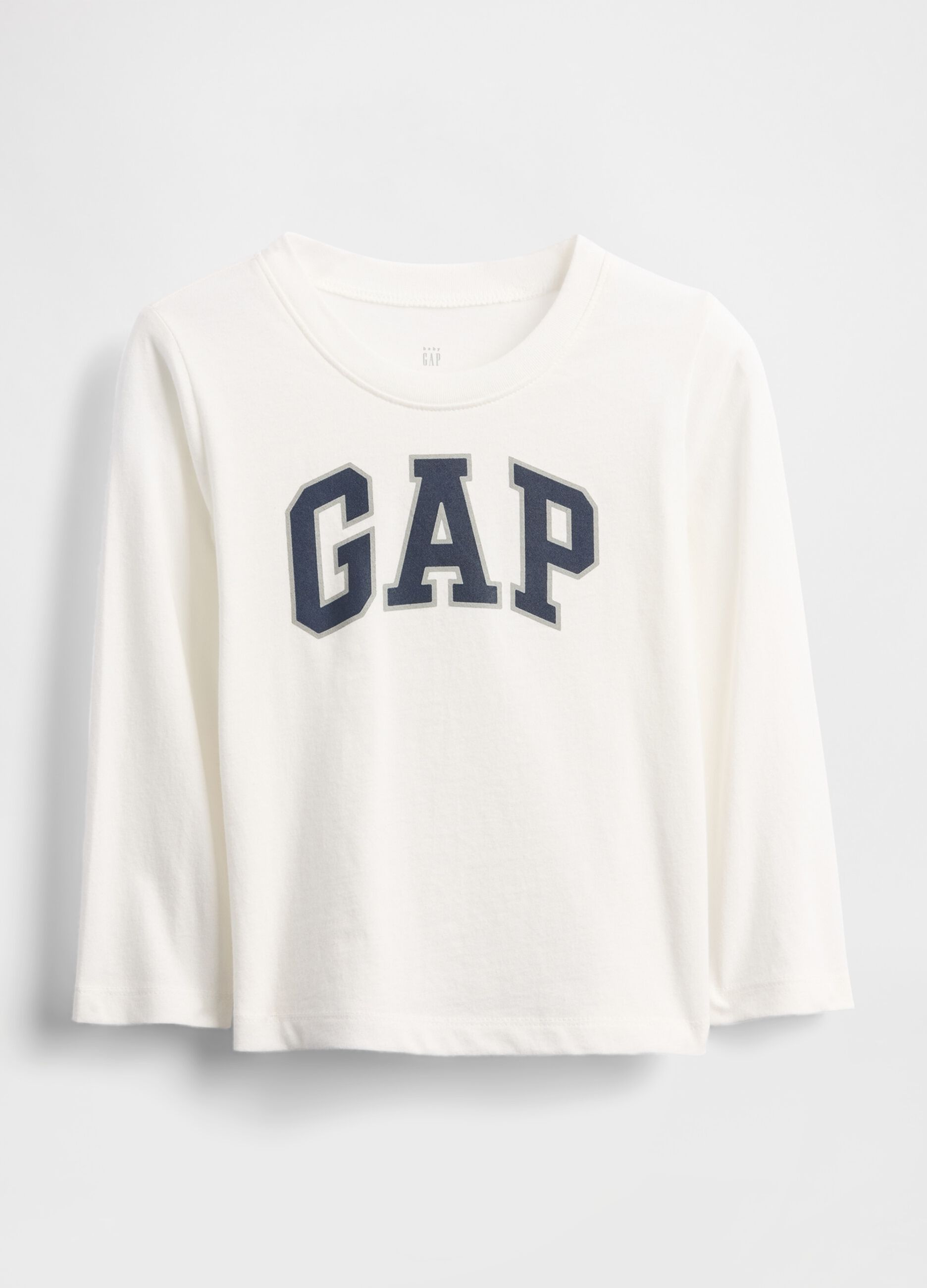 White long-sleeve cotton T-shirt