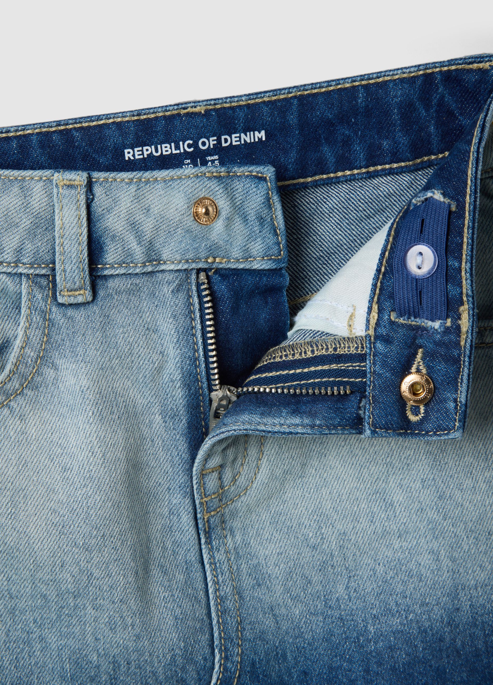 Girls' pure cotton denim skirt with regular fit
