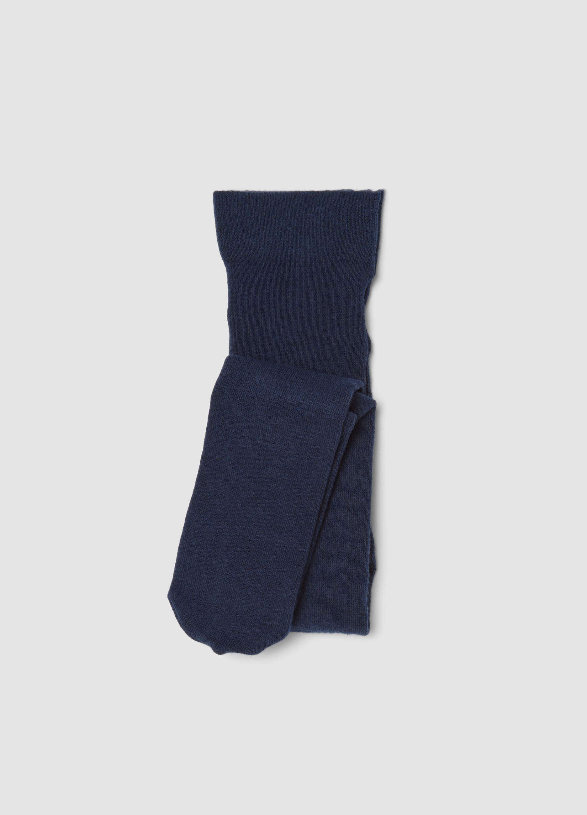 Midnight blue organic stretch cotton tights