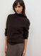 Maglia girocollo marrone in misto lana e cashmere over fit_0