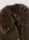 Brown wool and viscose blend coat with faux-fur collar_1