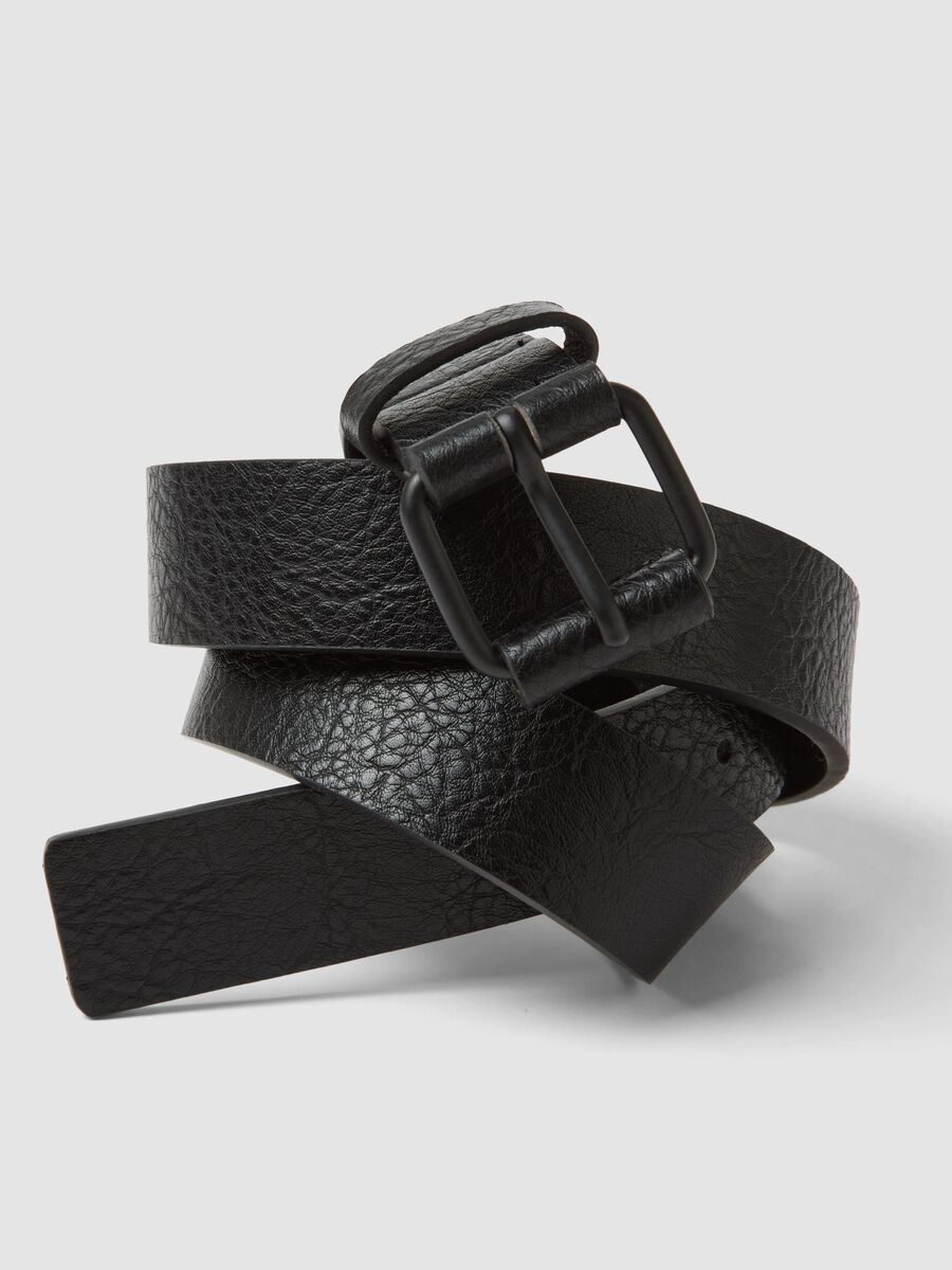 Black belt with square metal buckle_2