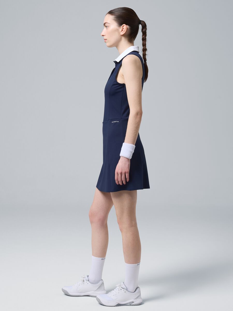 Blue ALTAVIA COURT sports dress in stretch technical fabric_1