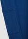 Pantaloni jogger blu in puro cotone con tasche cargo relaxed fit_2
