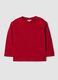 T-shirt rossa in puro cotone organico con girocollo e taschino_0