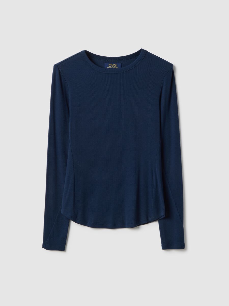 Blue stretch modal regular fit top_4