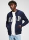 French terry full-zip hoodie with logo patch_0