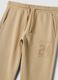 Brown pure cotton joggers with print_1