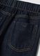 Dark blue wide-leg pure cotton jeans_3