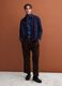 Pantaloni chino marroni in puro cotone con stampa paisley baggy fit_0