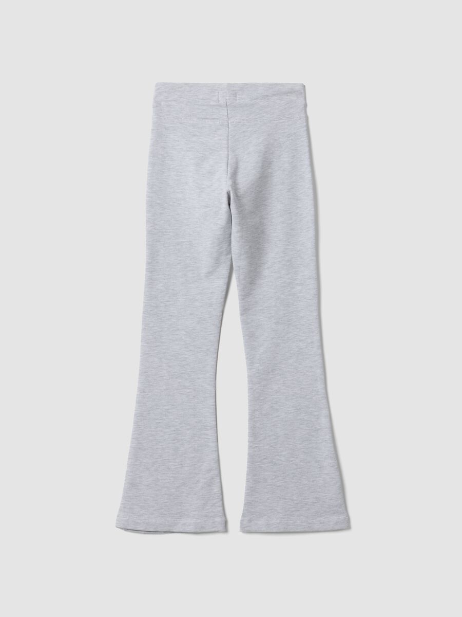 Girls' slim-fit stretch organic cotton grey trousers_1