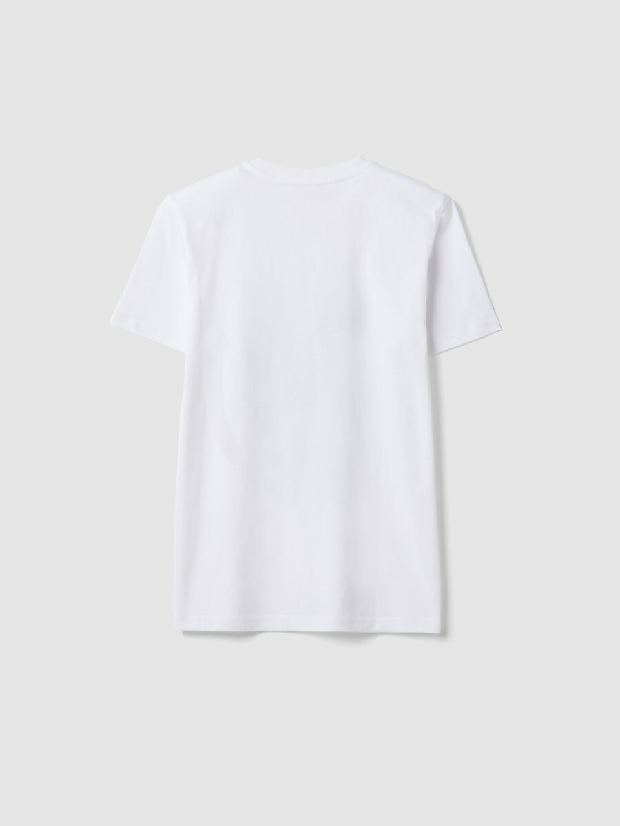 Boys' regular fit white pure cotton T-shirt with prints_4
