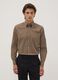 Brown regular-fit easy-iron button-down collar shirt_0